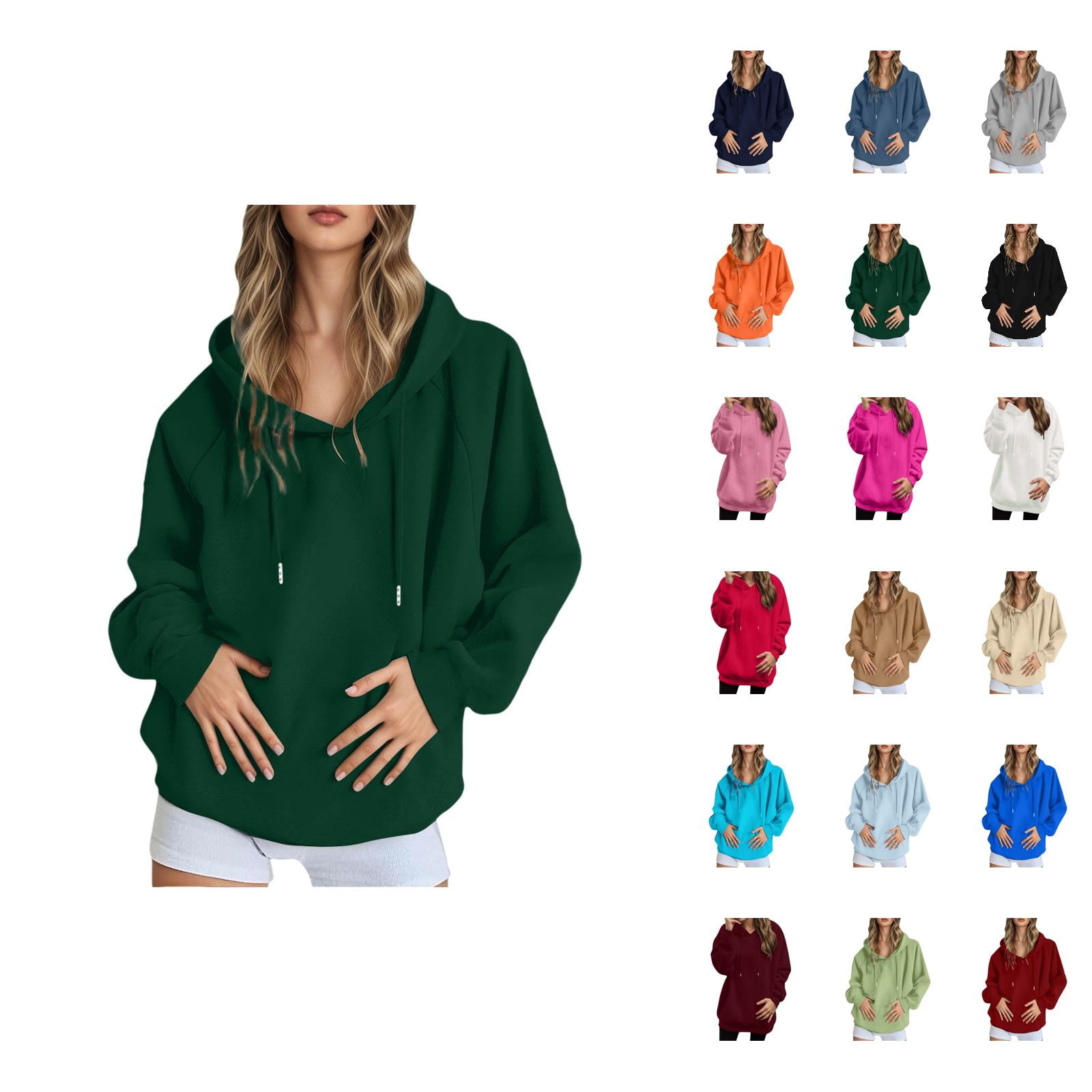 Basic Hoodies for Women 2025 Long Sleeve Drop Shoulder Plain Loose Basic Hoodies for Women 2025 Long Sleeve Drop Shoulder Plain Loose