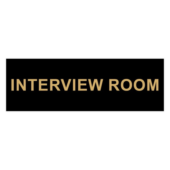Basic Interview Room Sign (Black Gold) - Medium