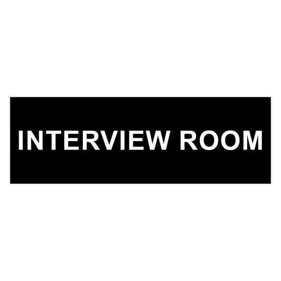 Basic Interview Room Sign (Black) - Medium