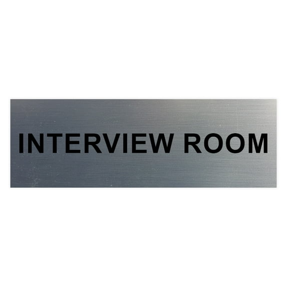 Basic Interview Room Sign (Brushed Silver) - Small