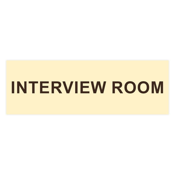Basic Interview Room Sign (Ivory/Dark Brown) - Medium