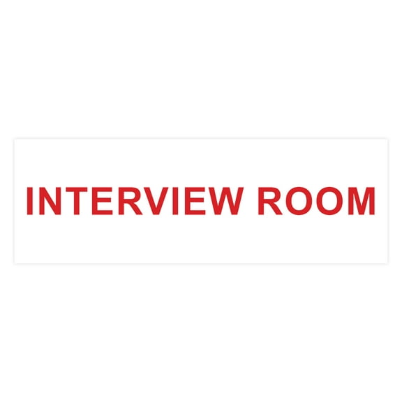 Basic Interview Room Sign (White/Red) - Large