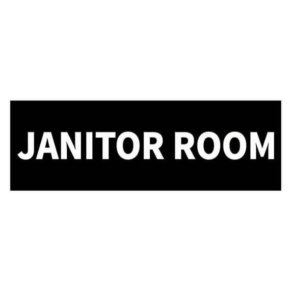 Basic Janitor Room Sign (Black) - Medium