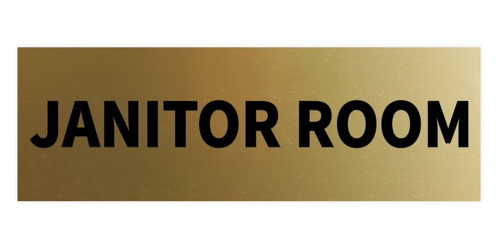 Janior Sign Basic Janitor Room Sign (Brushed Gold) - Small - Walmart.com