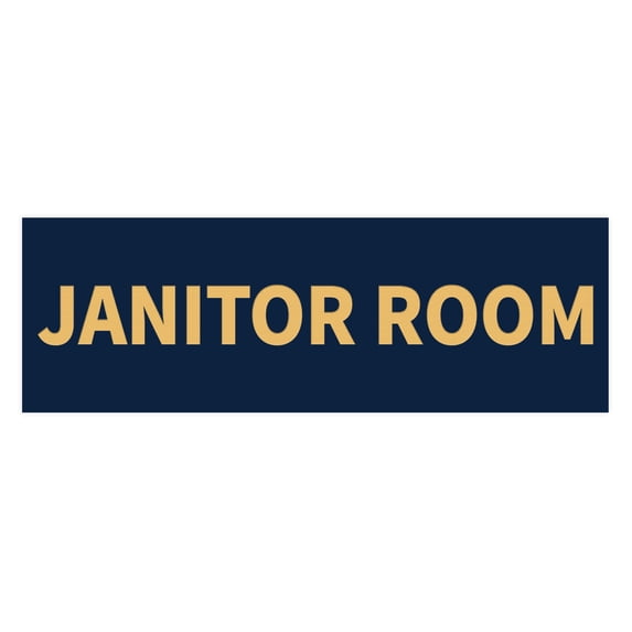 Basic Janitor Room Sign (Navy Blue/Gold) - Small