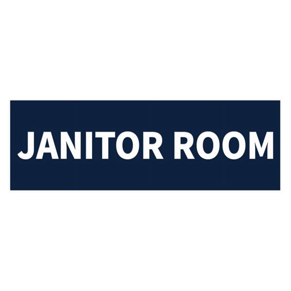 Basic Janitor Room Sign (Navy Blue / White) - Small