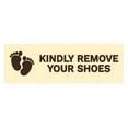 thumbnail image 1 of Basic Kindly Remove Your Shoes Sign (Ivory/Dark Brown) - Large, 1 of 5