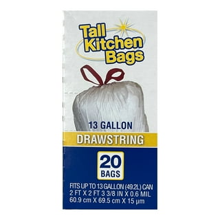 Hippo Sak 13 Gallon Tall Kitchen Trash Bags with Handles, 45 Pack 