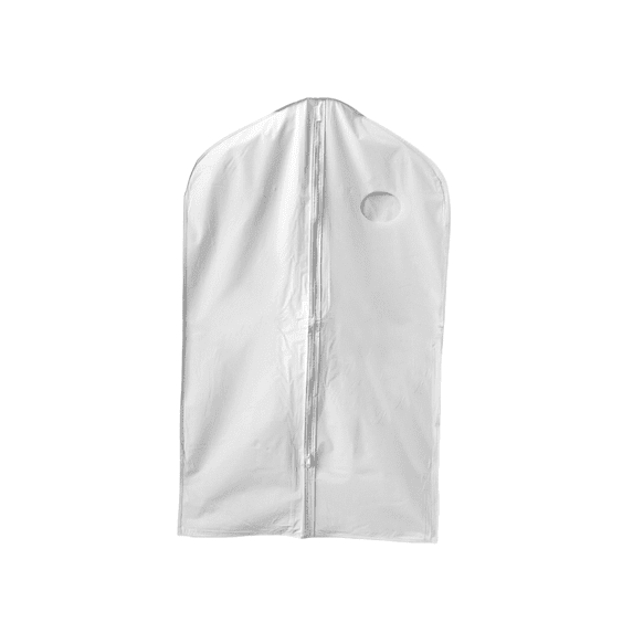 40'' Waterproof White Vinyl Garment Bag - 1 Count - Basic LTD