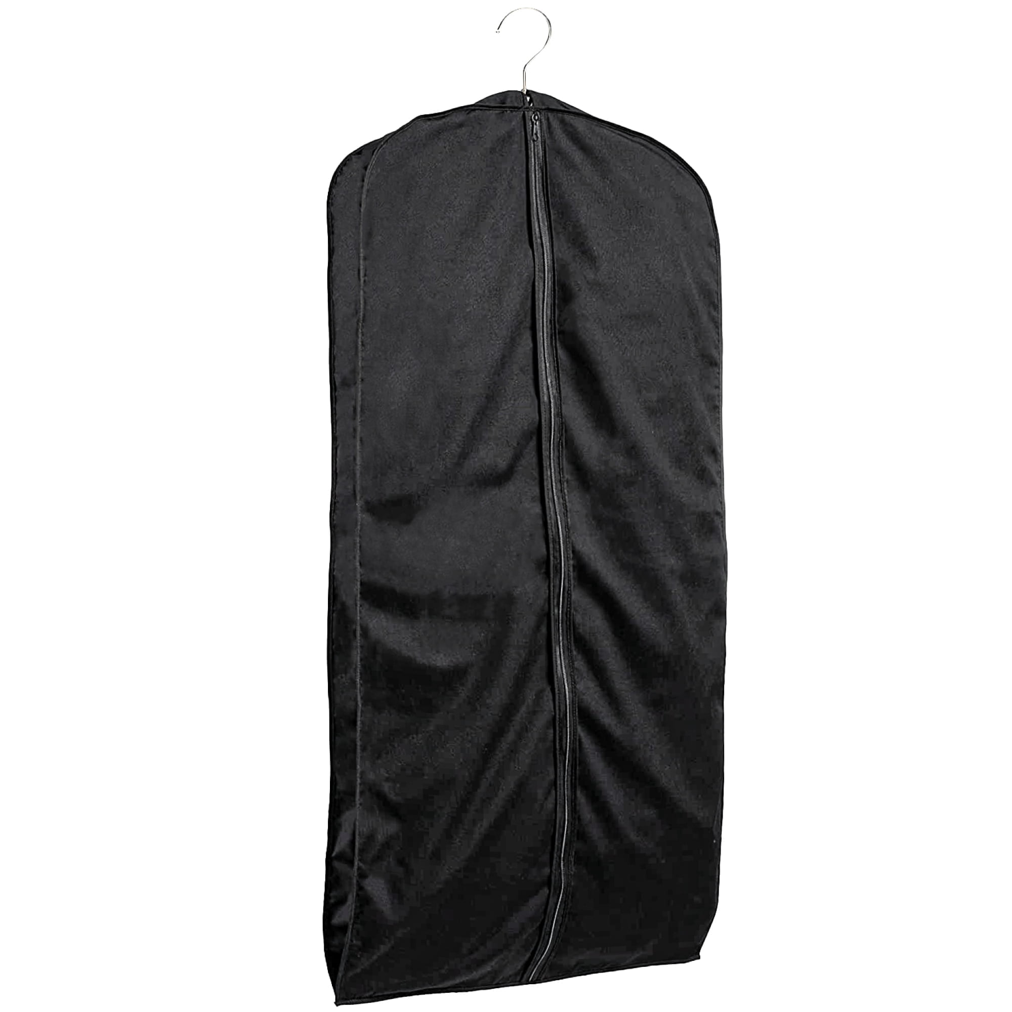 60'' Breathable Black Cotton Poplin (Black Trim) Garment Bag - 1 Count - Basic LTD