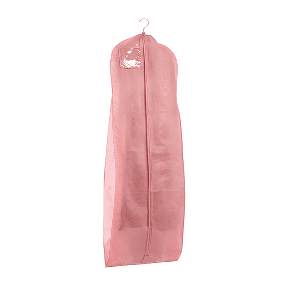 72'' Breathable Pink (10" Gusseted) PP Non Woven Gown Bag - 1 Count - Basic LTD