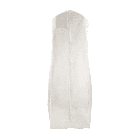 72'' Breathable White (10" Gusseted) PP Non Woven Gown Bag - 1 Count - Basic LTD