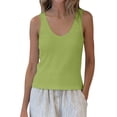 thumbnail image 1 of Basic Lace Trim Tank Tops for Women Summer Ribbed Pullovers Loose Sleeveless Going Out Casual T-Shirt, 1 of 7