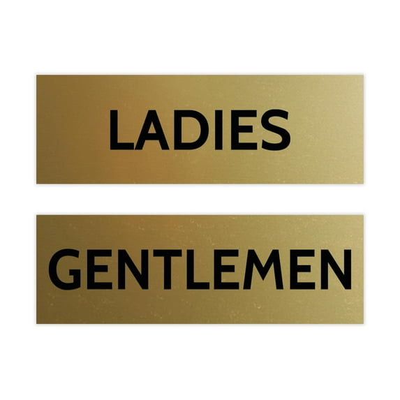 Basic Ladies and Gentlemen Sign Set (Brushed Gold) - Small