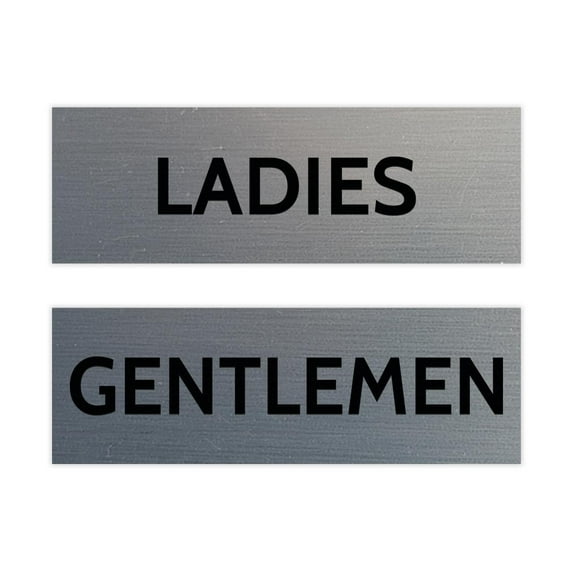 Basic Ladies and Gentlemen Sign Set (Brushed Silver) - Small