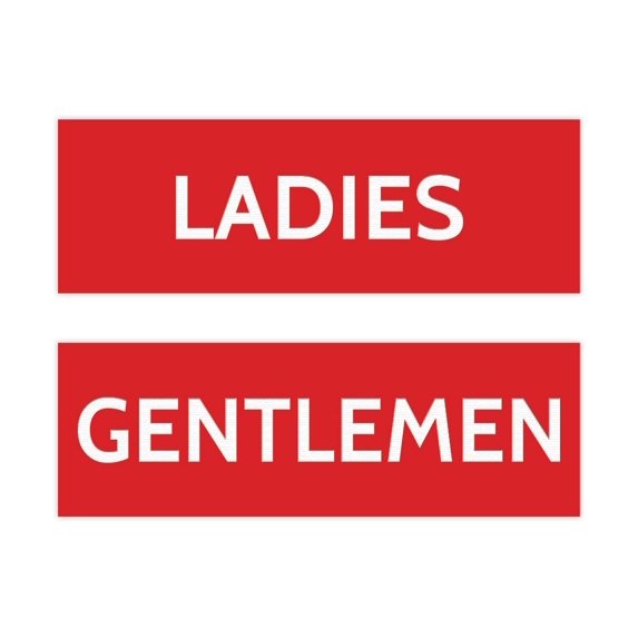 Basic Ladies and Gentlemen Sign Set (Red) - Large