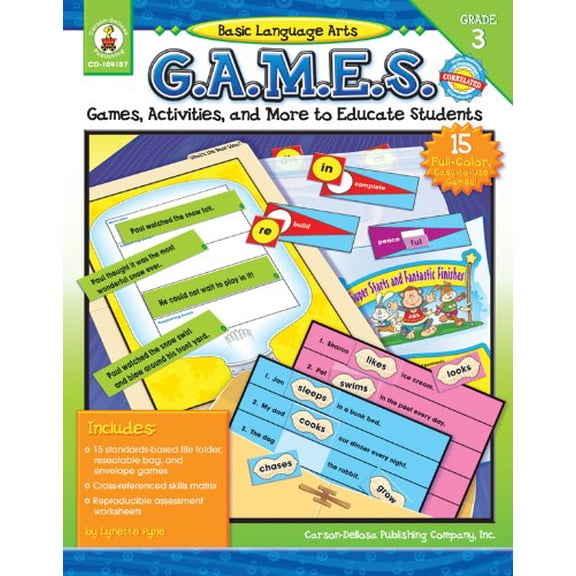 Pre-Owned Basic Language Arts G.A.M.E.S., Grade 3, 9781594414800, 1594414807, Paperback,