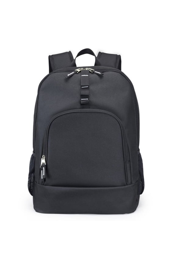 Basic Laptop Backpack Student Bookbag Simple School Bag Black