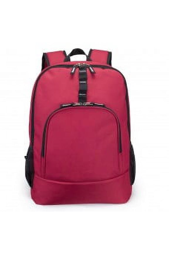 Basic Laptop Backpack Student Bookbag Simple School Bag Red