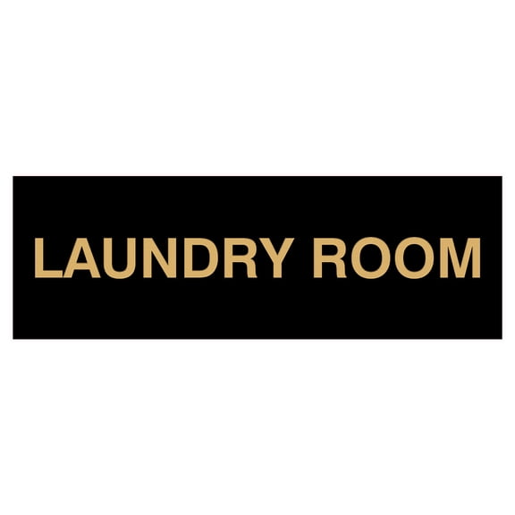 Basic Laundry Room Door / Wall Sign - Black / Gold - Small