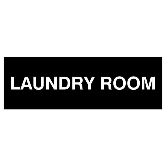 Basic Laundry Room Door / Wall Sign - Black - Medium