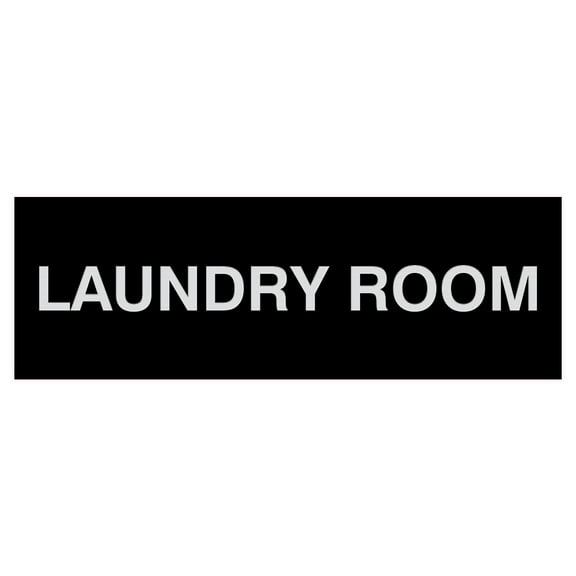 Basic Laundry Room Door / Wall Sign - Black / SIlver - Small