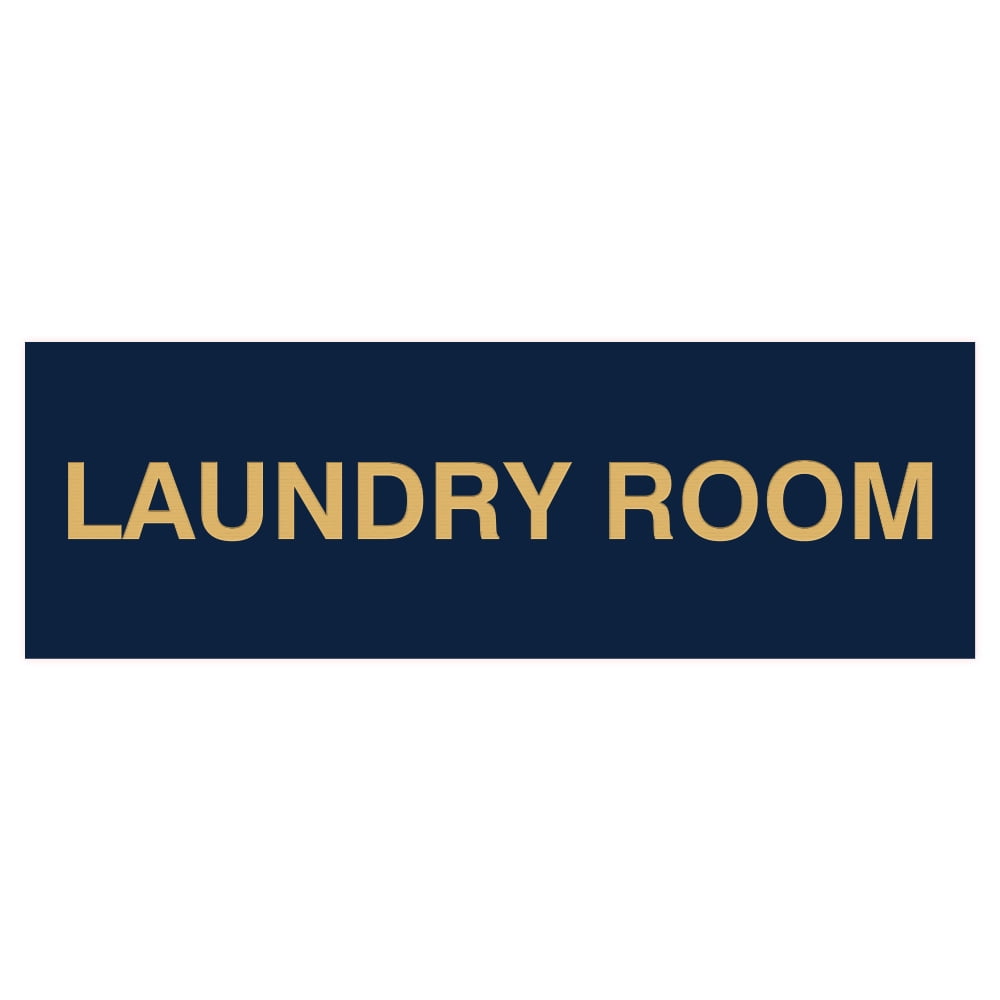 Basic Laundry Room Door / Wall Sign - Navy Blue / Gold - Large ...
