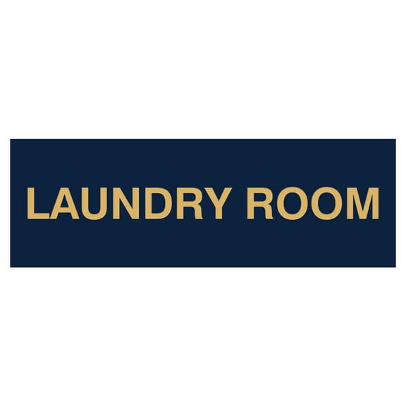 Basic Laundry Room Door / Wall Sign - Navy Blue / Gold - Large