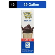 Basic Lawn & Leaf Trash Bags, Flap Tie, 39 Gallon, 10 Bags