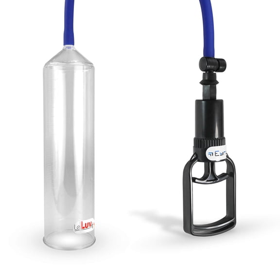 Basic LeLuv Penis Pump Tgrip Easyop Clear 2.25" x 9" Cylinder with Premium Silicone Hose