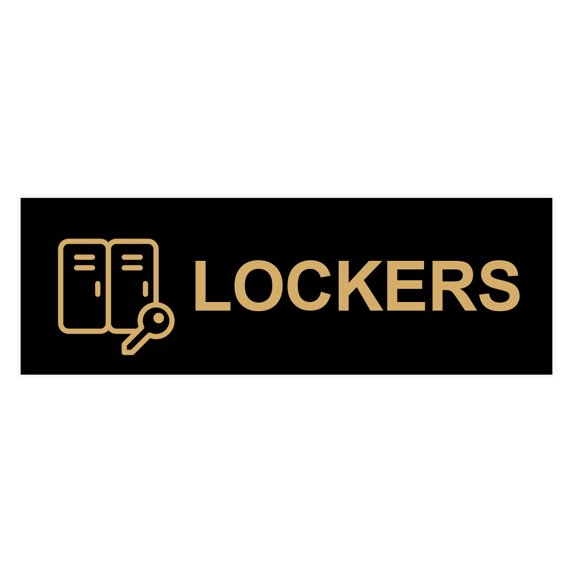 Basic Lockers Sign (Black /Gold) - Small