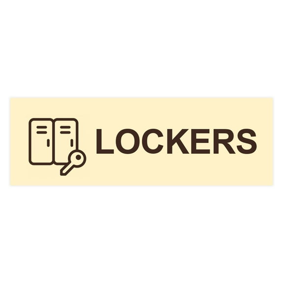 Basic Lockers Sign (Ivory/Dark Brown) - Large