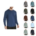 thumbnail image 1 of Basic Long Sleeve Shirts for Men Spring Fall Soft Lightweight Crewneck Relaxed Fit Plain Undershirts, 1 of 4