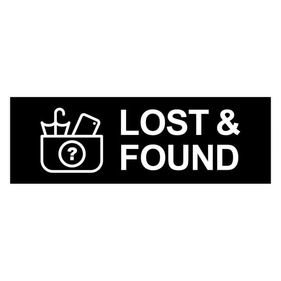 Basic Lost And Found Sign (Black) - Small