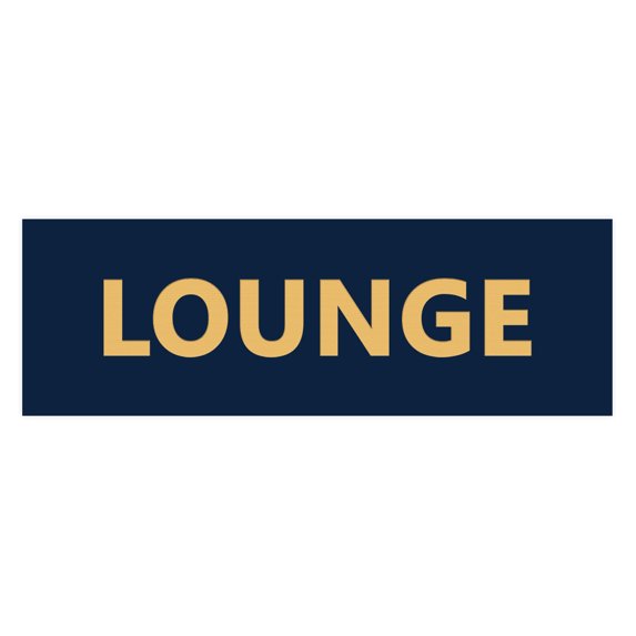 Basic Lounge Sign (Navy Blue/Gold) - Large