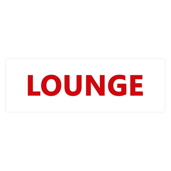 Basic Lounge Sign (White/Red) - Medium