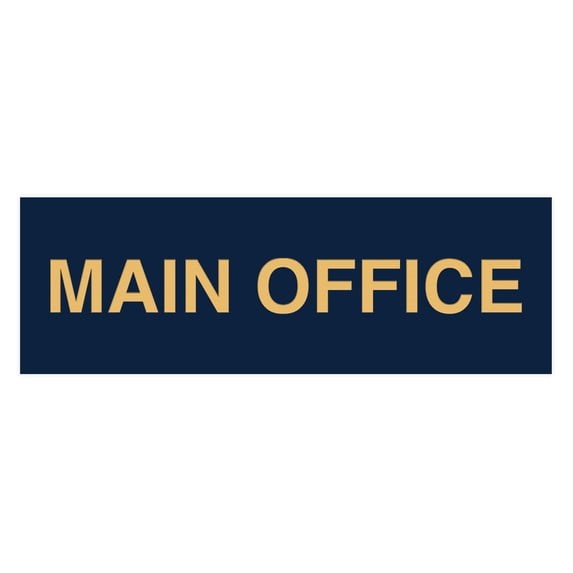 Basic Main Office Sign (Navy Blue/Gold) - Small