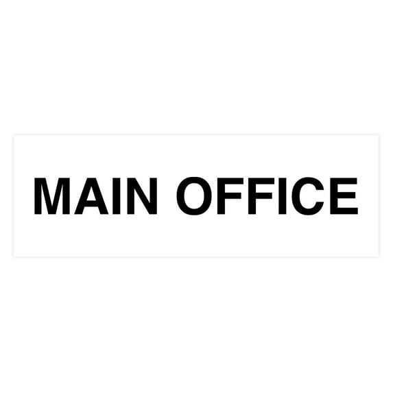 Basic Main Office Sign (White) - Large
