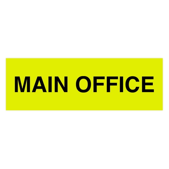 Basic Main Office Sign (Yellow / Black) - Small