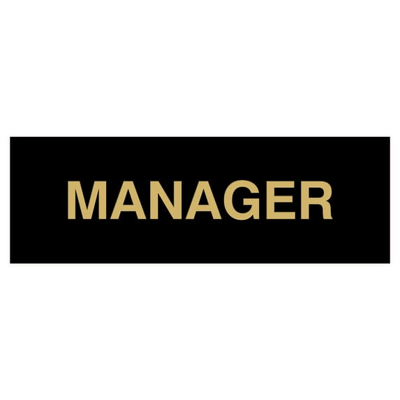 Basic Manager Sign (Black /Gold) - Small