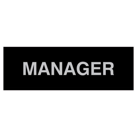 Basic Manager Sign (Black / Silver) - Large