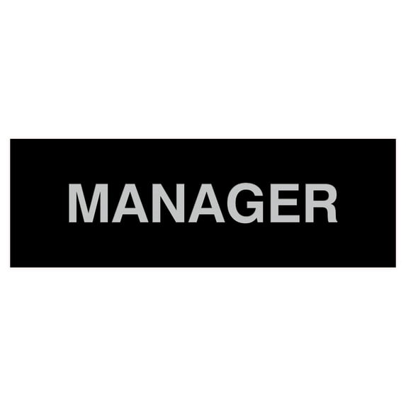 Basic Manager Sign (Black / Silver) - Medium