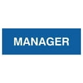 thumbnail image 1 of Basic Manager Sign (Blue) - Large, 1 of 5