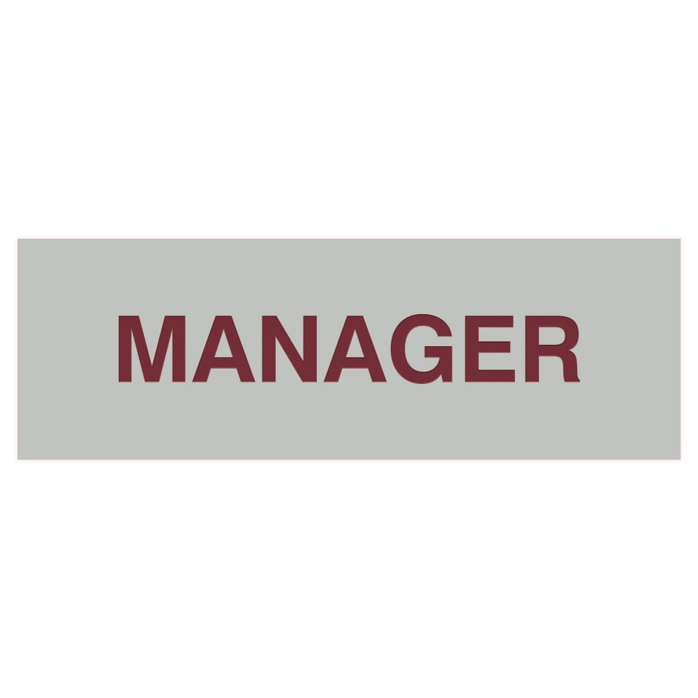 Basic Manager Sign (Light Grey / Burgundy) - Large - Walmart.com