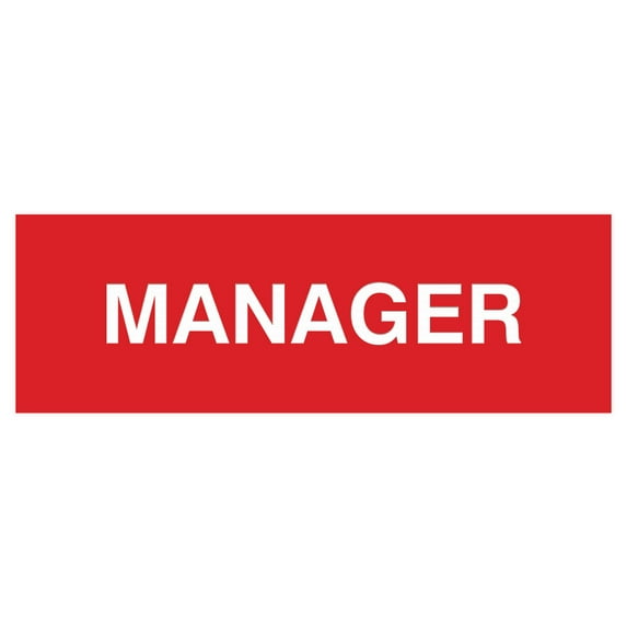 Basic Manager Sign (Red) - Small