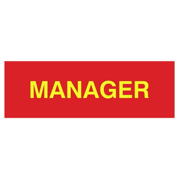 Basic Manager Sign (Red/Yellow) - Large
