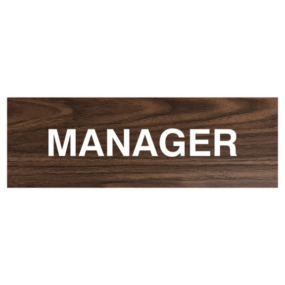 Basic Manager Sign (Walnut) - Small