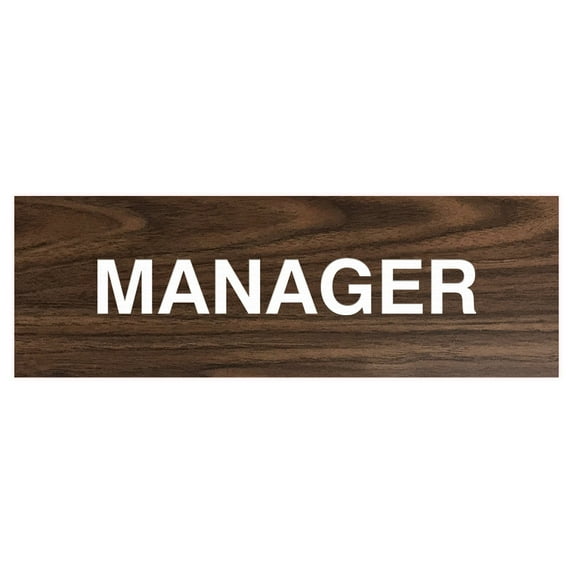 Basic Manager Sign (Walnut) - Small