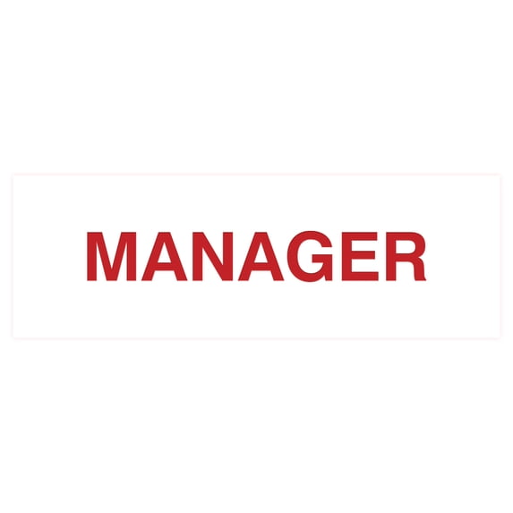 Basic Manager Sign (White/Red) - Medium