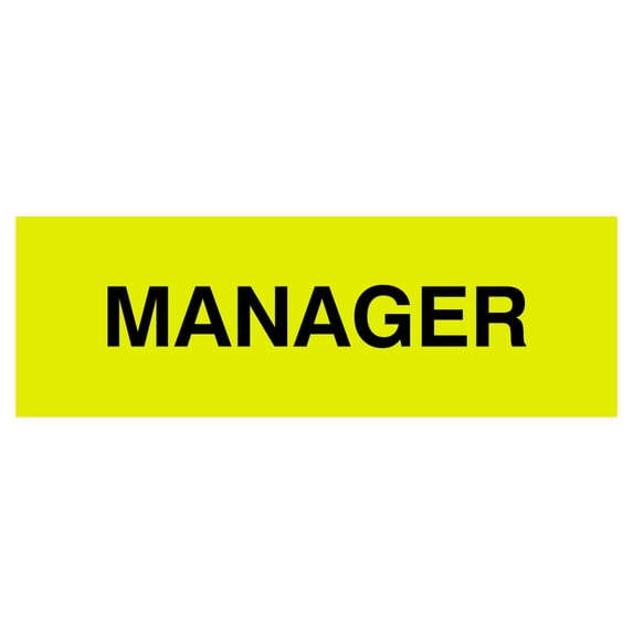 Basic Manager Sign (Yellow / Black) - Small